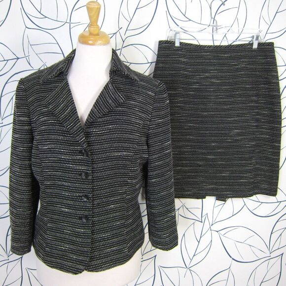 Tahari Jackets & Blazers - Tahari ASL Black & White Tweed Blazer Jacket & Skirt Suit Women's Size 12